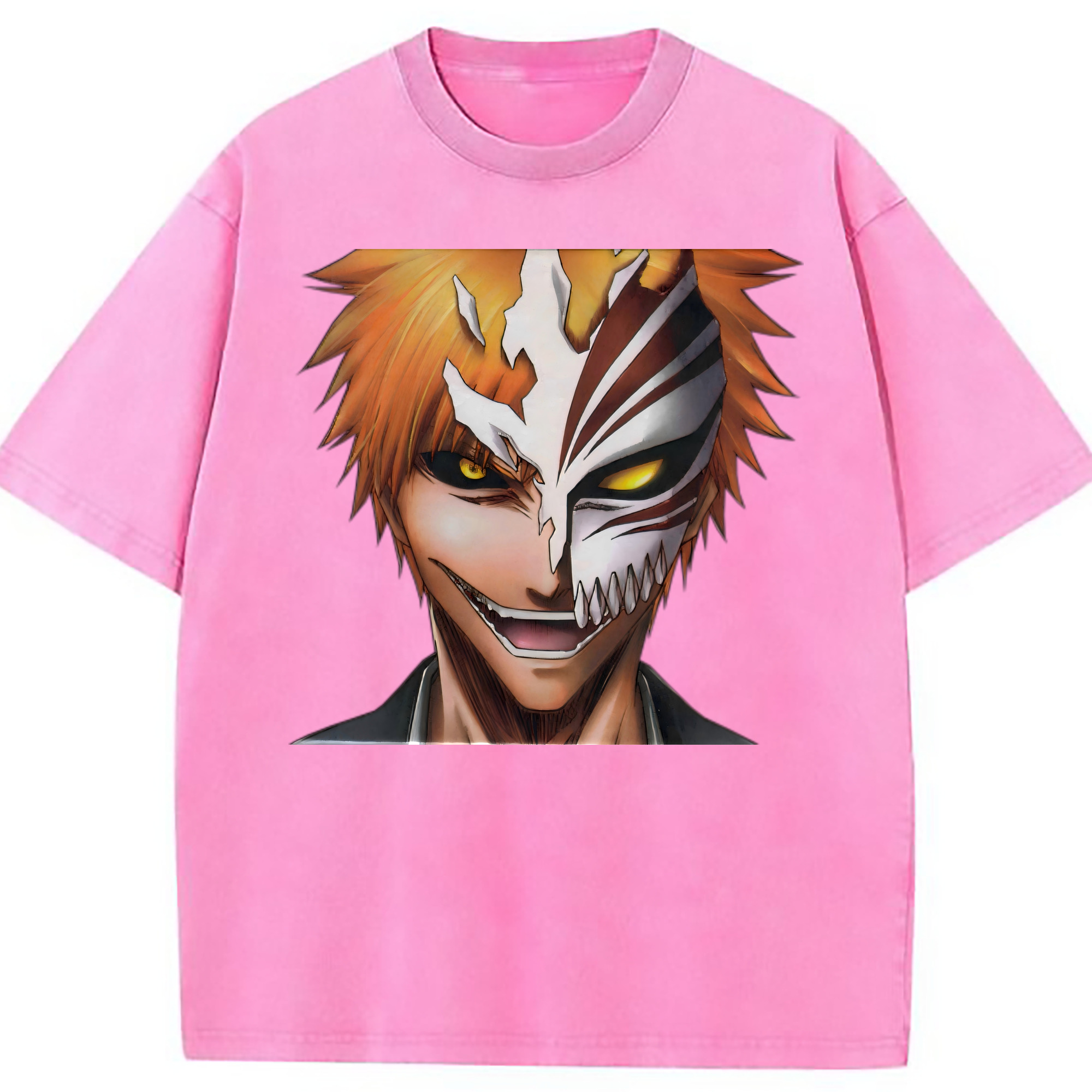 （画像用） ブリーチ 黒崎一護（くろさき いちご）BLEACH Kurosaki Ichigo 綿100% ヴィンテージ風 半袖Tシャツ（フロントプリント）